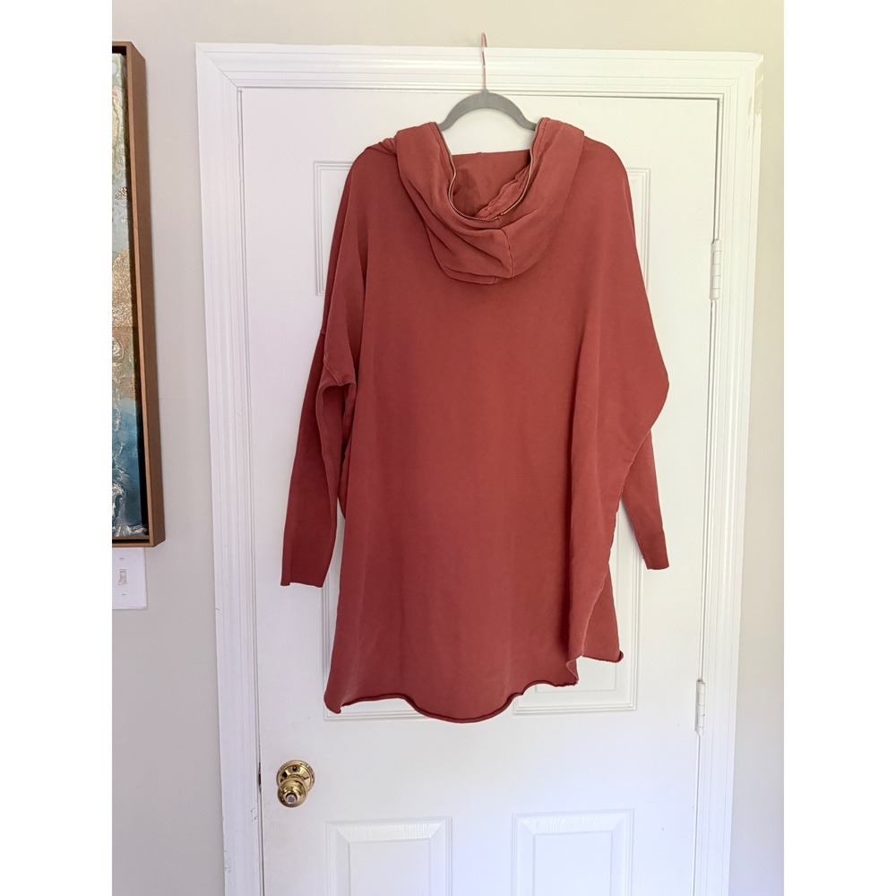 All Saints Xonda Hoody Dress L Rose Cotton Quarter Zip Hooded Sweatshirt Dress - Picture 9 of 9